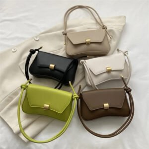 المألوف الحد الأدنى حقيبة مربعة المرأة Crossbody الكتف قفل مشبك حقيبة الربيع الصيف وصول جديد لينة بولي Leather الجلود البوليستر