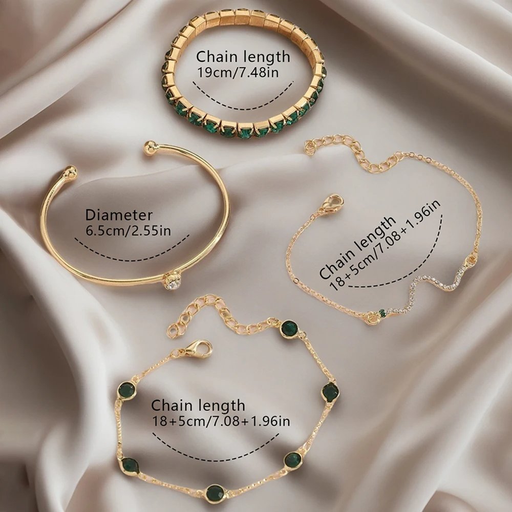 مجموعة مجوهرات نسائية مكونة من 5 قطع، مجموعة أساور كاجوال على الموضة للسيدات، مناسبة للارتداء اليومي، هدية للأصدقاء والفتيات - الصورة 5